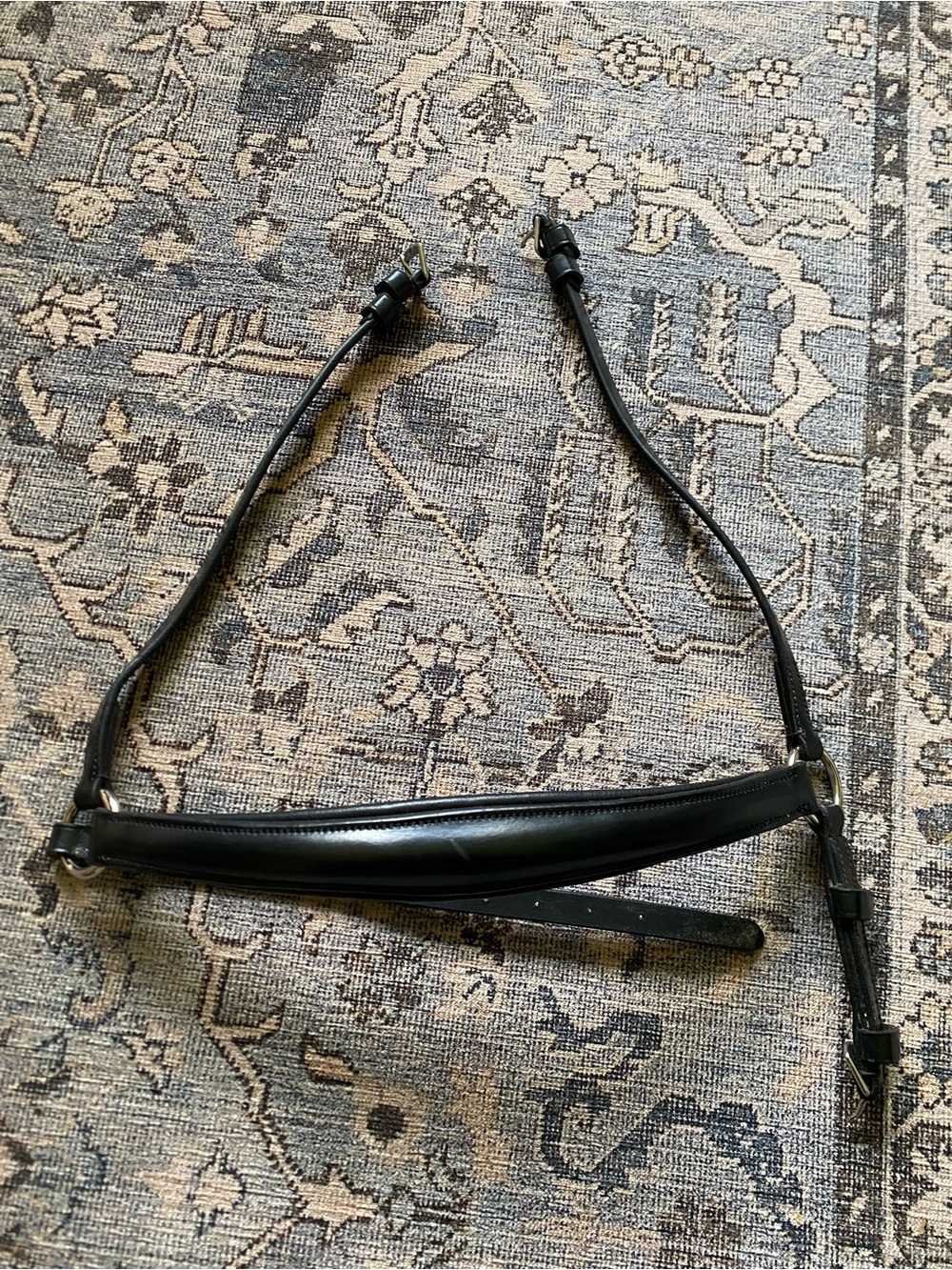 Black Leather Horse Bridle drope noseband